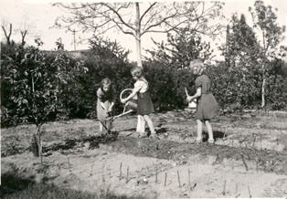 Children gardening.  